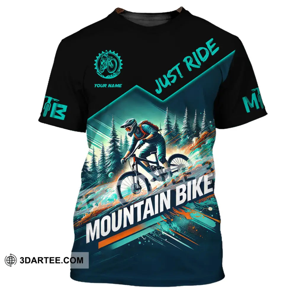 Man Shirt Custom Name Mountain Bike Lover Hoodie Polo Long Sleeve T-Shirt / S T-Shirt