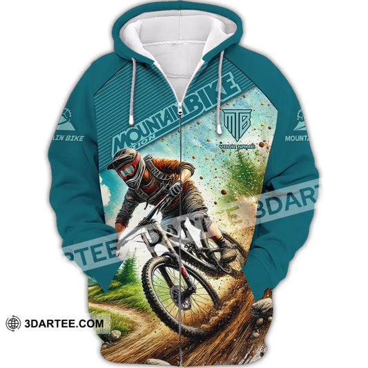 Man Shirt Custom Name Mountain Bike Lover Hoodie Polo Long Sleeve Zipper / S T-Shirt