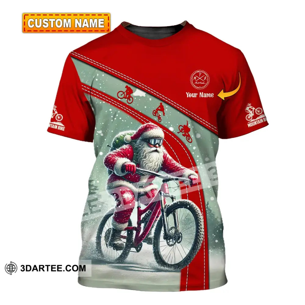 Man Shirt Custom Name Mountain Bike Lover T-Shirt Christmas Gift T-Shirt