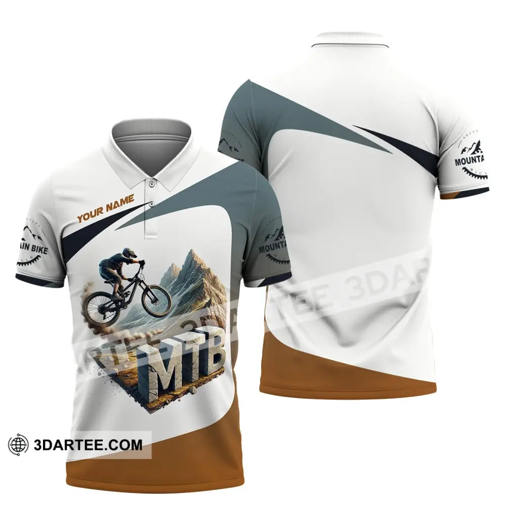 Man Shirt Custom Name Mountain Bike Lover T-Shirt Polo / S T-Shirt