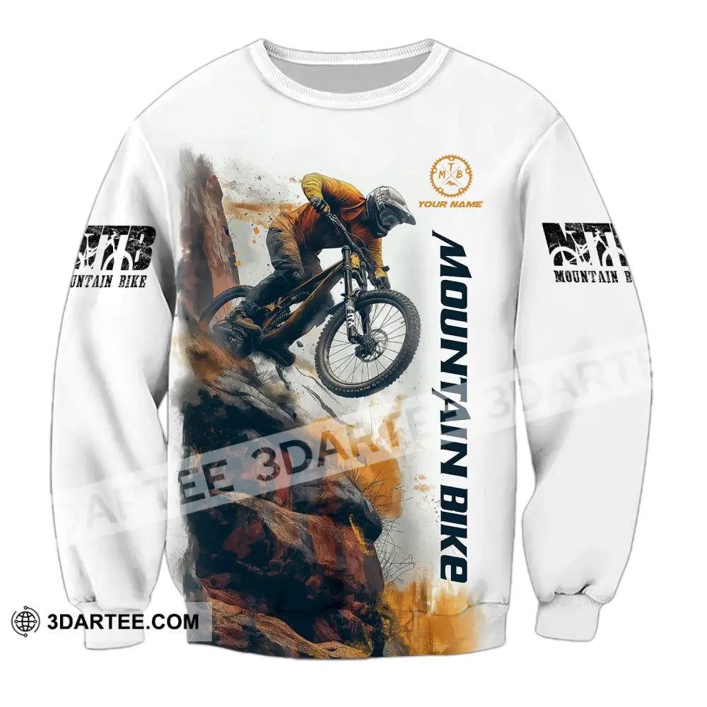 Man Shirt Custom Name Mountain Bike Polo Long Sleeve Gift / S T-Shirt