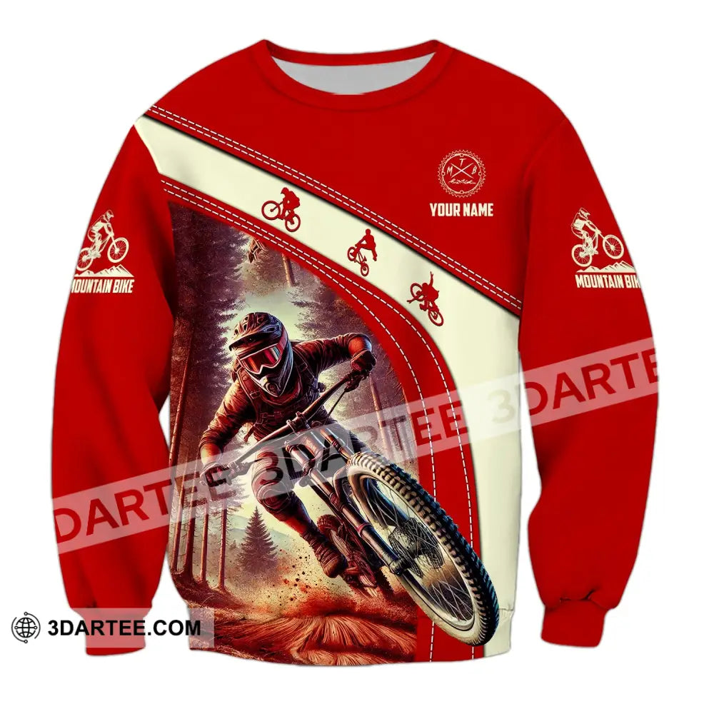 Man Shirt Custom Name Mountain Bike Polo Long Sleeve Gift / S T-Shirt