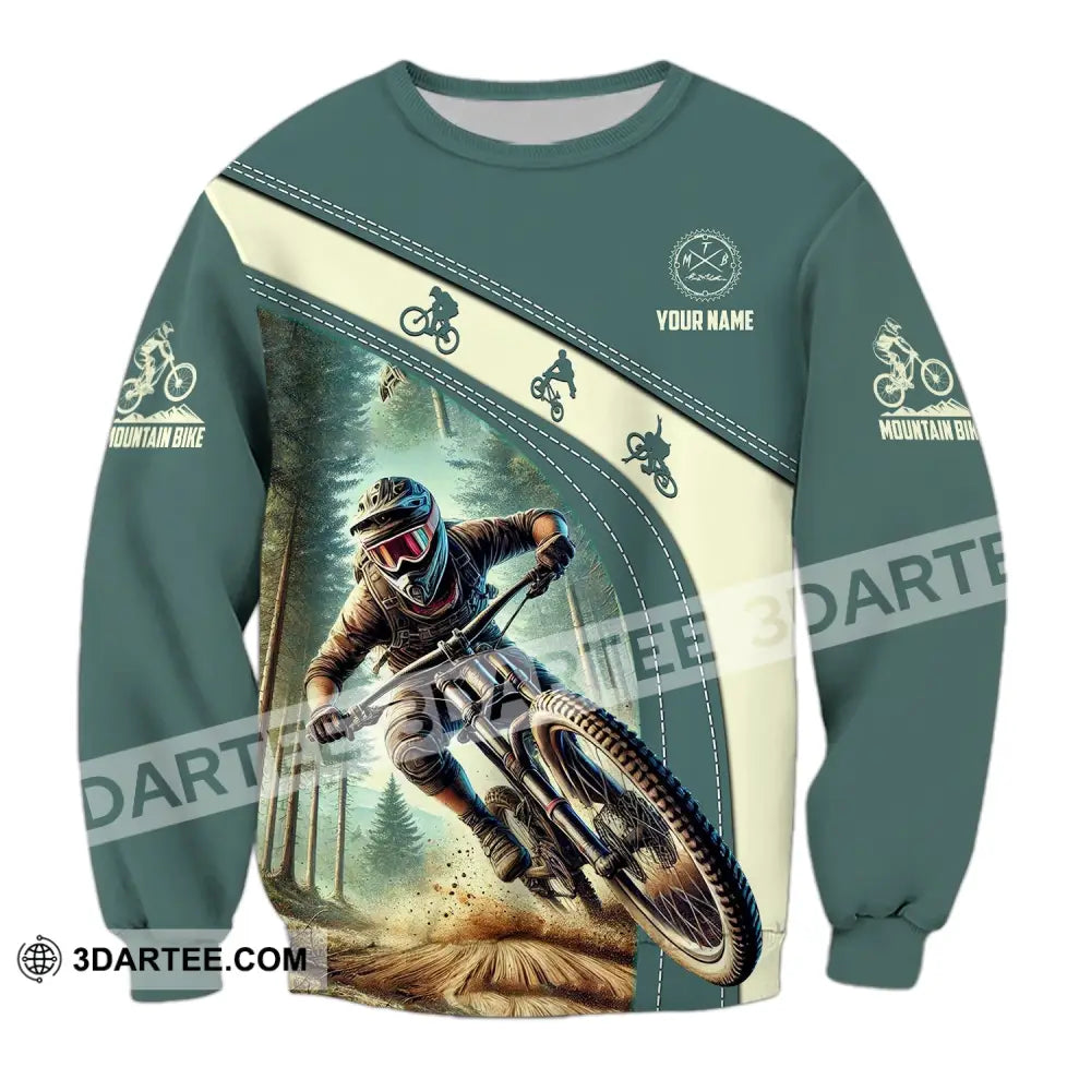 Man Shirt Custom Name Mountain Bike Polo Long Sleeve Gift / S T-Shirt