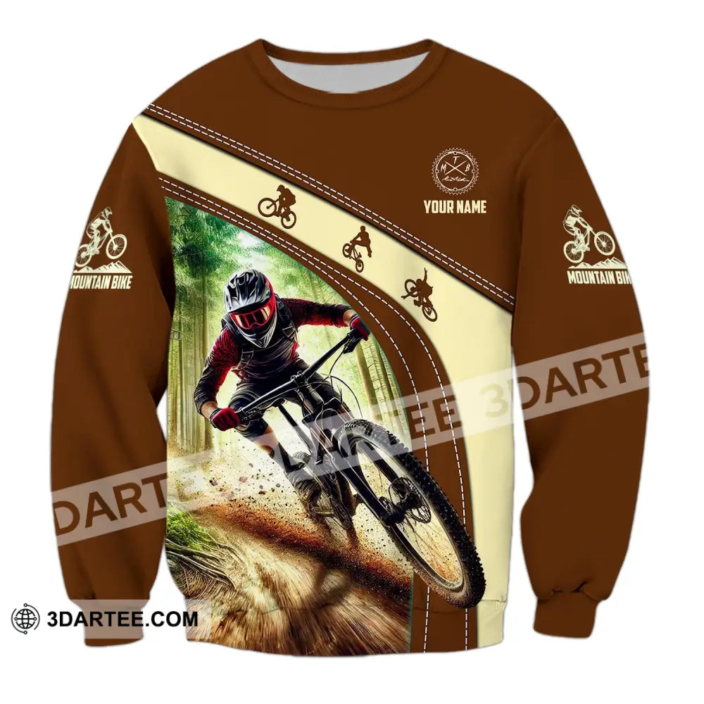 Man Shirt Custom Name Mountain Bike Polo Long Sleeve Gift / S T-Shirt