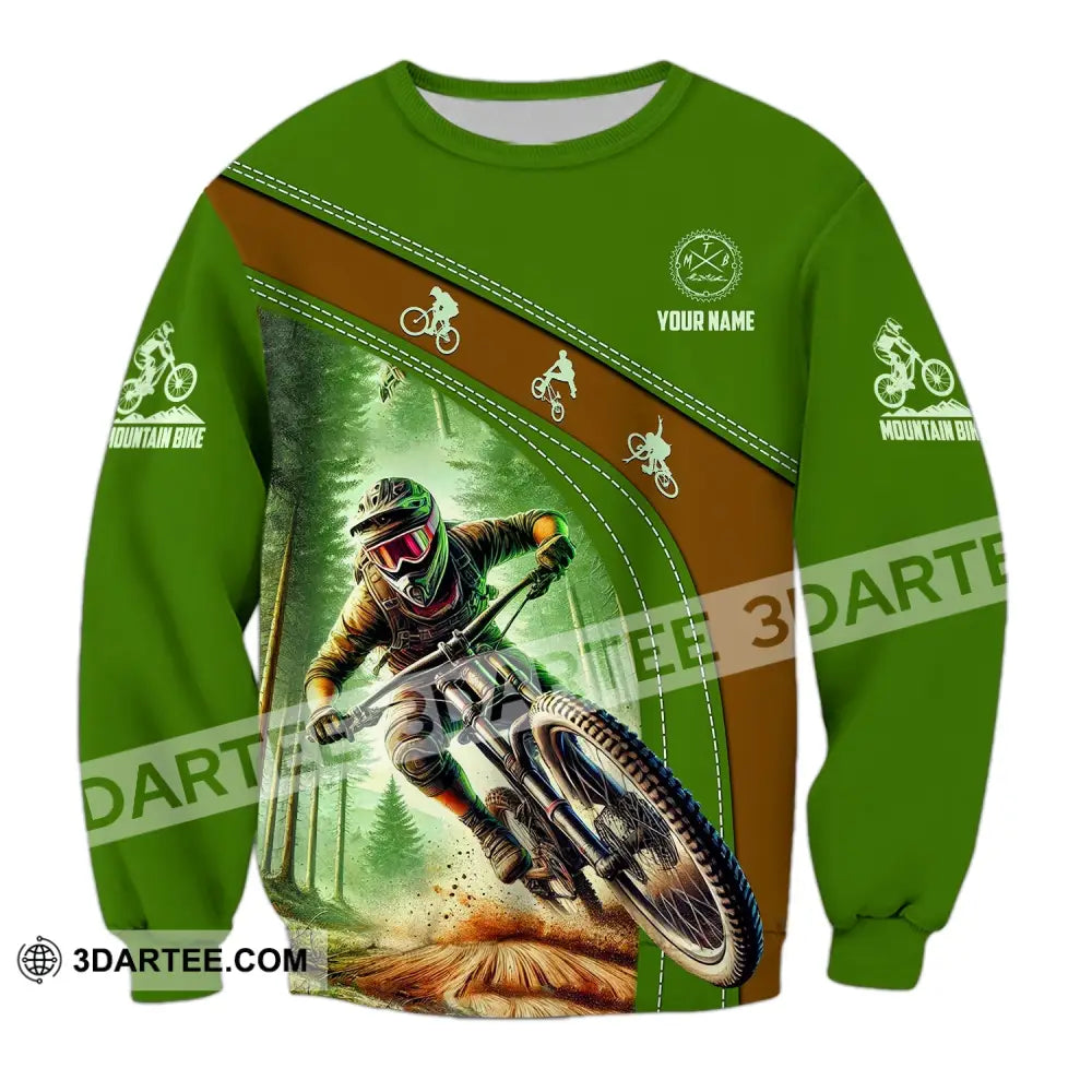 Man Shirt Custom Name Mountain Bike Polo Long Sleeve Gift / S T-Shirt