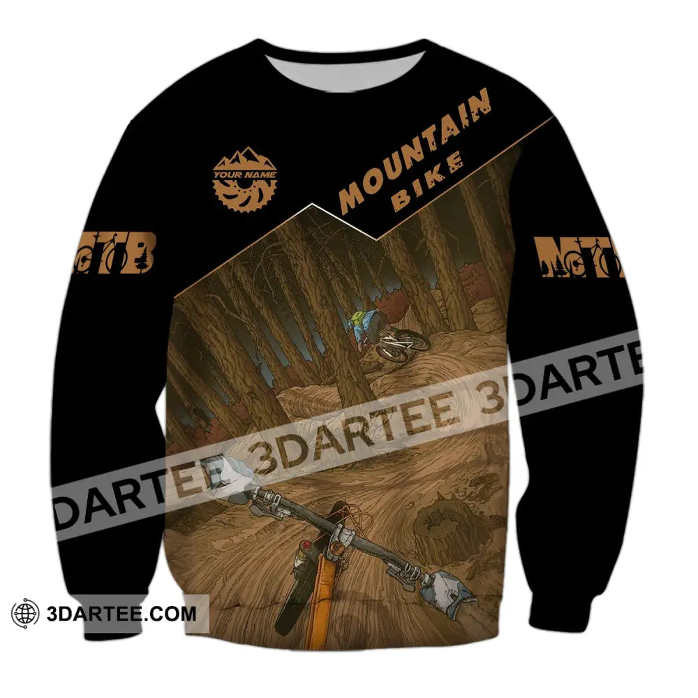 Man Shirt Custom Name Mountain Bike Polo Long Sleeve Gift / S T-Shirt