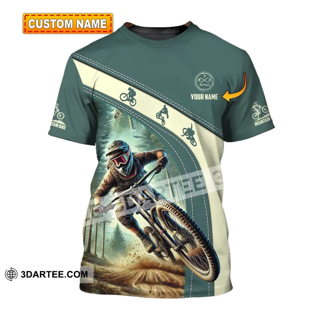 Man Shirt Custom Name Mountain Bike Polo Long Sleeve Gift T-Shirt