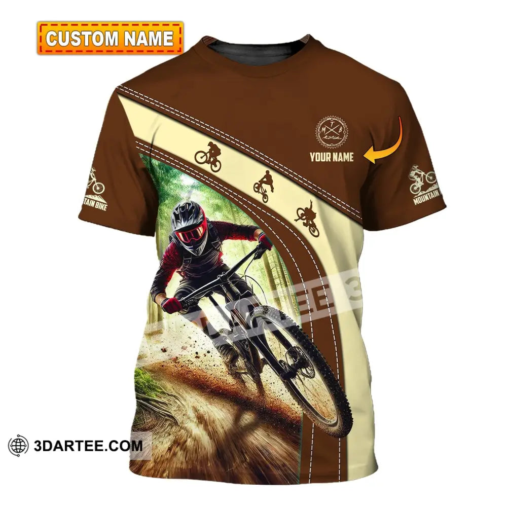 Man Shirt Custom Name Mountain Bike Polo Long Sleeve Gift T-Shirt