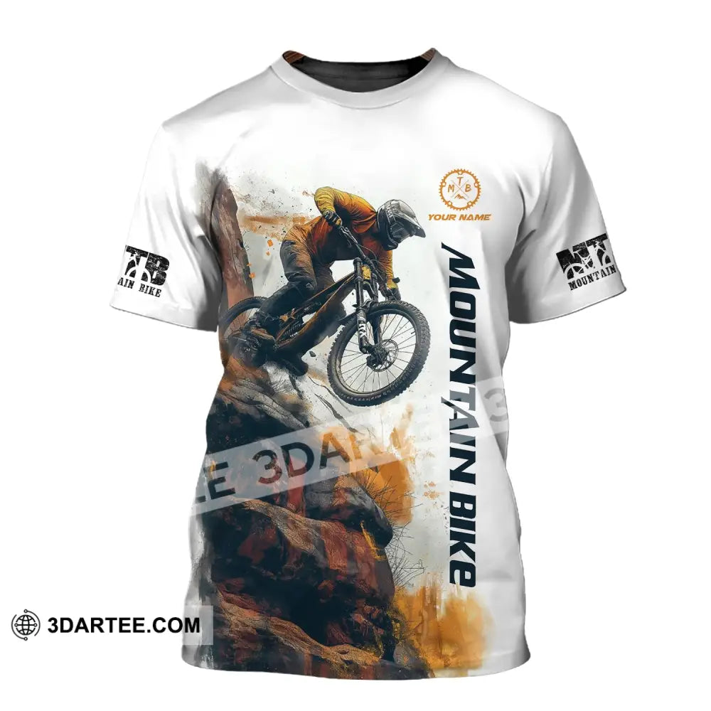 Man Shirt Custom Name Mountain Bike Polo Long Sleeve Gift T-Shirt / S T-Shirt