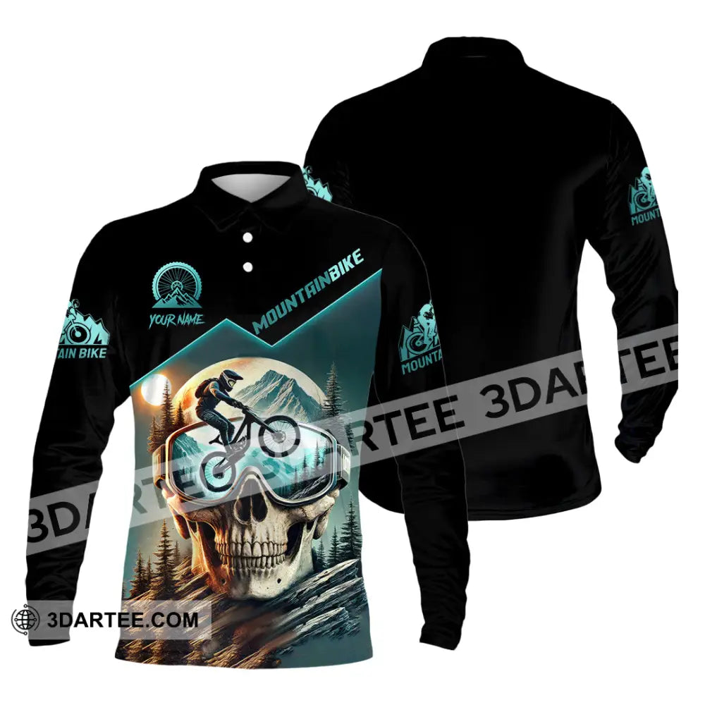 Man Shirt Custom Name Mountain Biker Bike Lover Hoodie Polo Long Sleeve / S T-Shirt