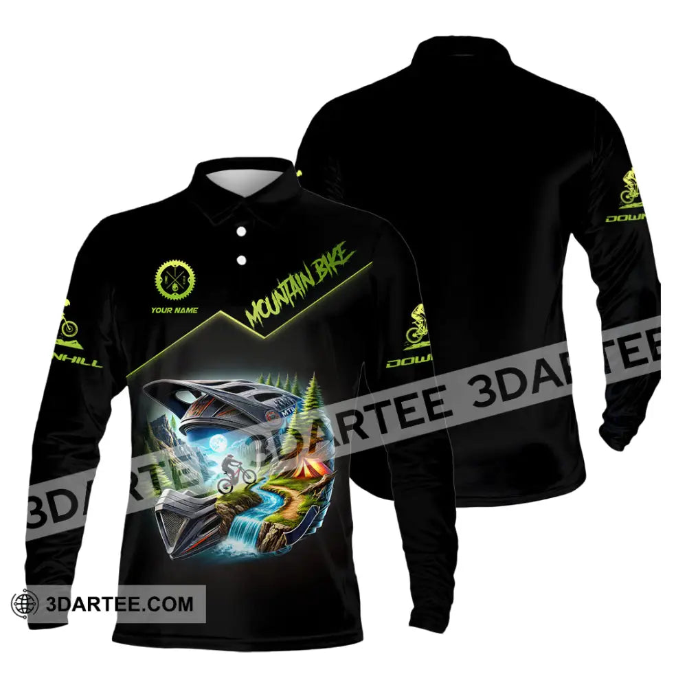 Man Shirt Custom Name Mountain Biker Bike Lover Hoodie Polo Long Sleeve / S T-Shirt