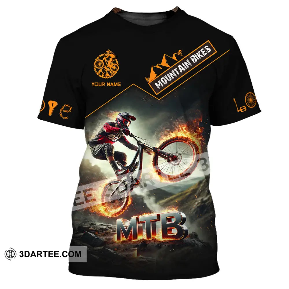 Man Shirt Custom Name Mountain Biker Bike Lover Hoodie Polo Long Sleeve T-Shirt / S T-Shirt