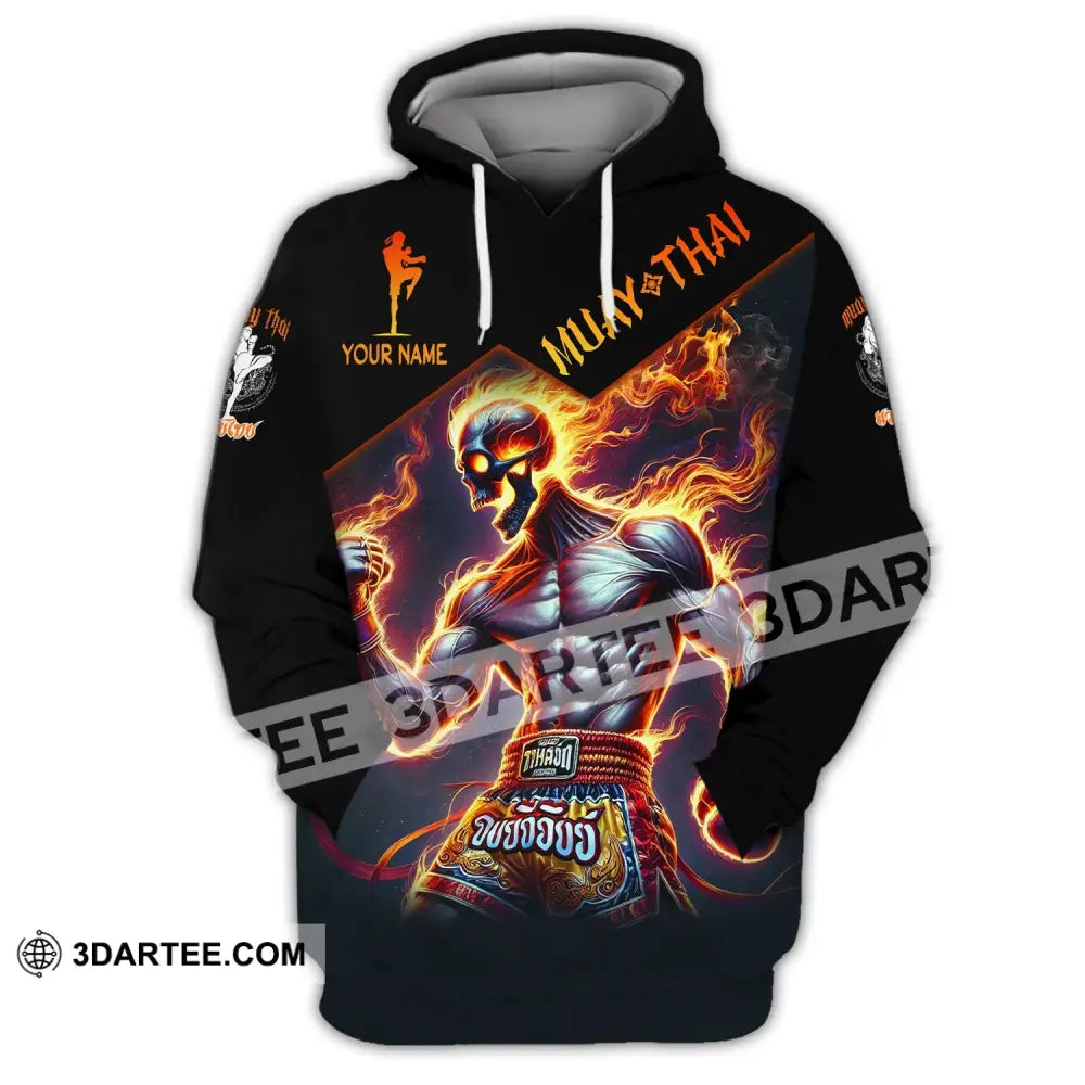 Man Shirt Custom Name Muay Thai Hoodie Polo Long Sleeve / S T-Shirt