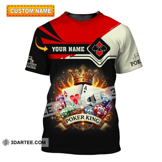 Man Shirt Custom Name Poker King T-Shirt Hoodie Long Sleeve Casino T-Shirt