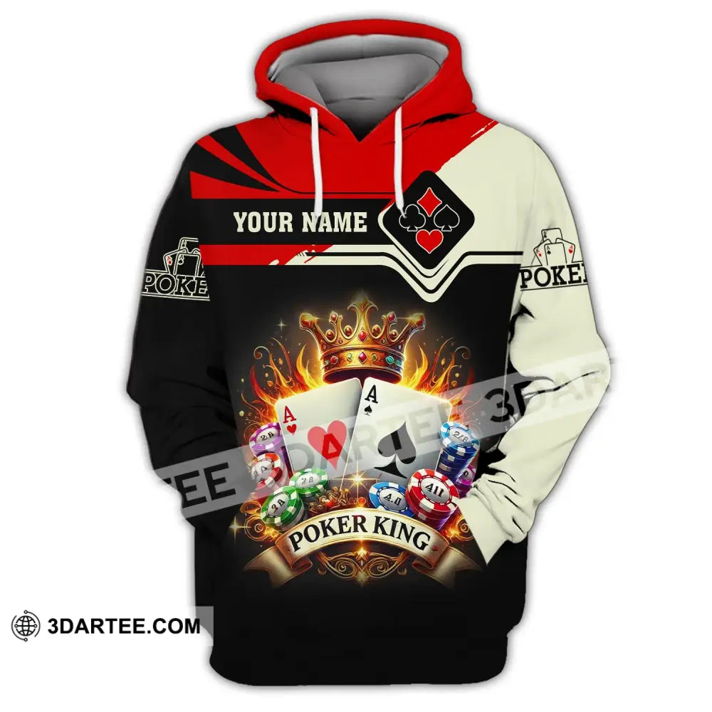 Man Shirt Custom Name Poker King T-Shirt Hoodie Long Sleeve Casino / S T-Shirt