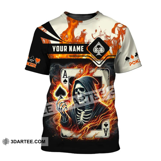 Man Shirt Custom Name Poker King T-Shirt Hoodie Long Sleeve Casino / S T-Shirt