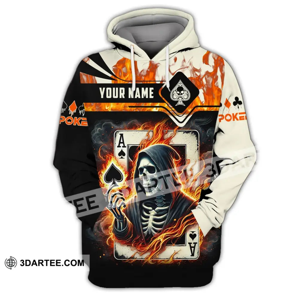 Man Shirt Custom Name Poker King T-Shirt Hoodie Long Sleeve Casino / S T-Shirt