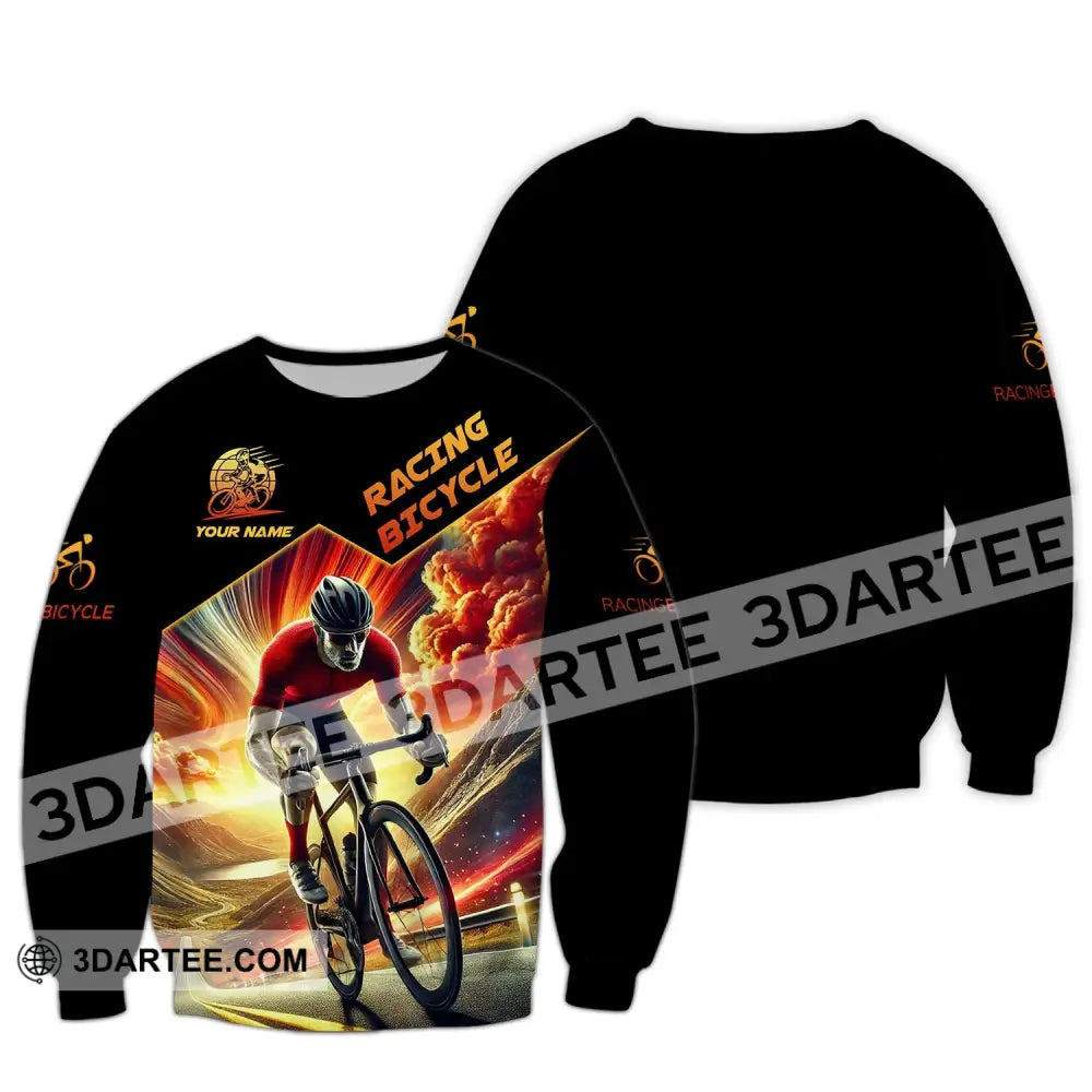 Man Shirt Custom Name Racing Bicycle Hoodie Polo Long Sleeve / S T-Shirt