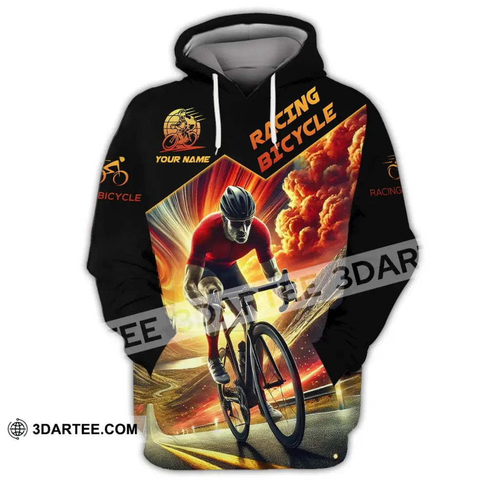 Man Shirt Custom Name Racing Bicycle Hoodie Polo Long Sleeve / S T-Shirt