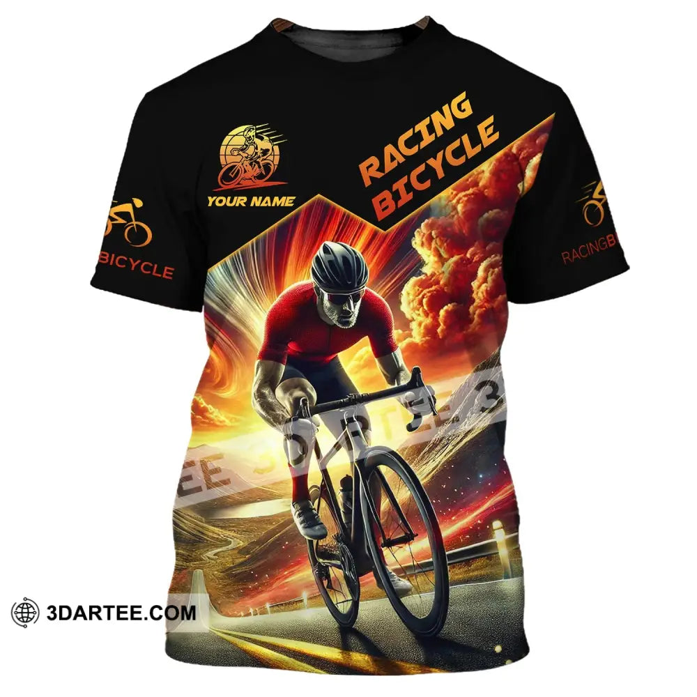 Man Shirt Custom Name Racing Bicycle Hoodie Polo Long Sleeve T-Shirt / S T-Shirt