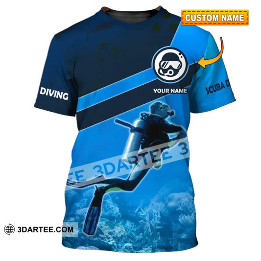 Man Shirt - Custom Name T-Shirt Scuba Diving Clothing T-Shirt