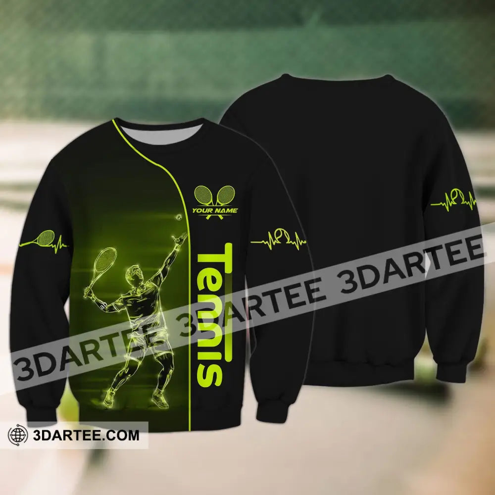 Man Shirt - Custom Name T-Shirt Tennis Lover Player Long Sleeve / S T-Shirt