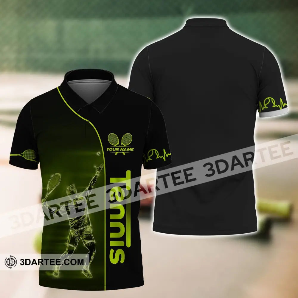 Man Shirt - Custom Name T-Shirt Tennis Lover Player Polo / S T-Shirt