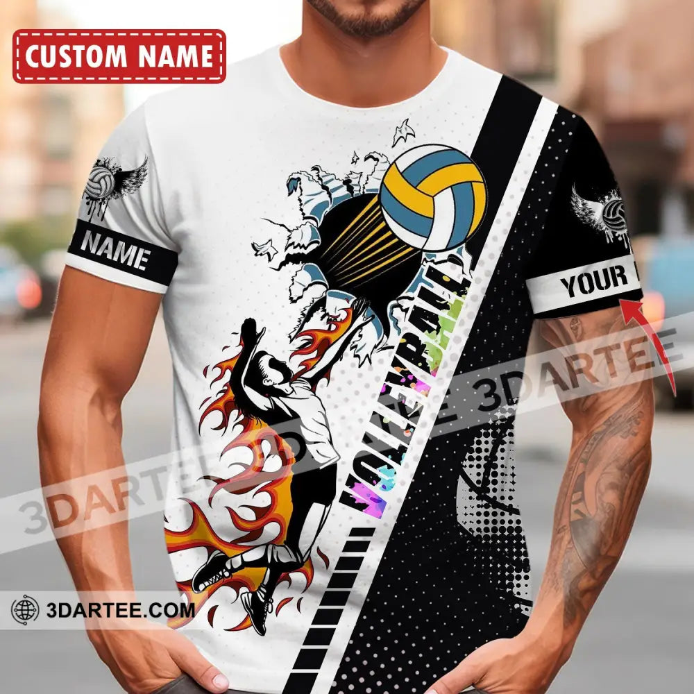 Man Shirt - Custom Name T-Shirt Volleyball Clothing T-Shirt