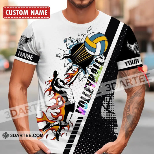 Man Shirt - Custom Name T-Shirt Volleyball Clothing T-Shirt