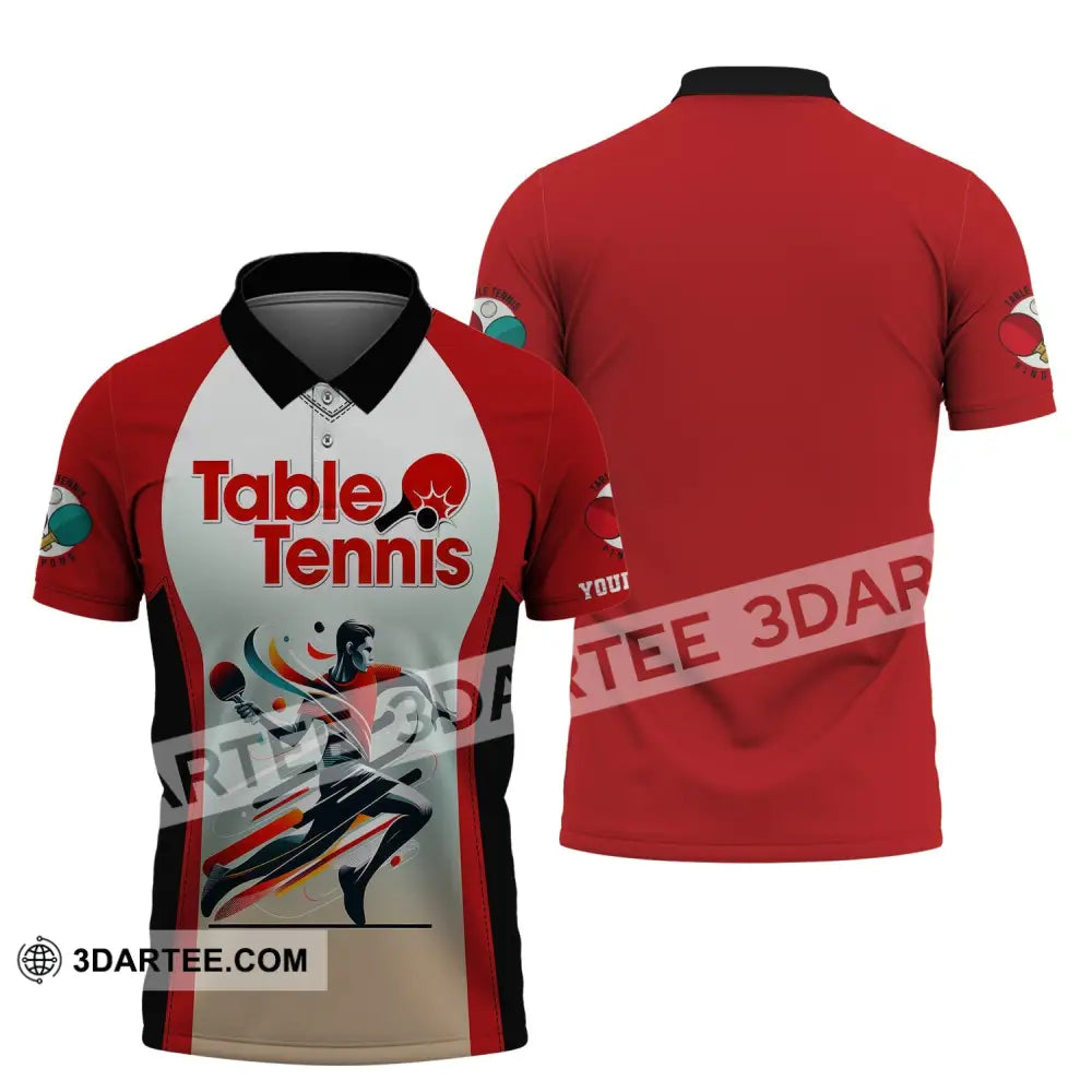 Man Shirt Custom Name Table Tennis Polo Long Sleeve Gift For Lover / S T-Shirt