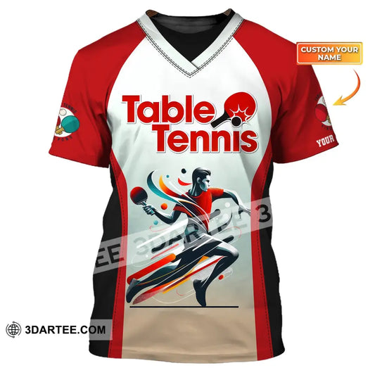 Man Shirt Custom Name Table Tennis Polo Long Sleeve Gift For Lover T-Shirt