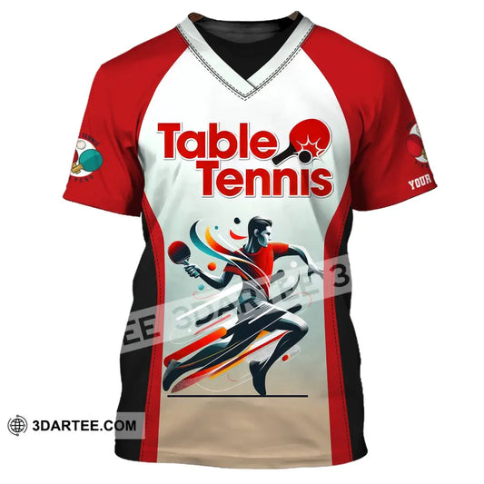 Man Shirt Custom Name Table Tennis Polo Long Sleeve Gift For Lover T-Shirt / S