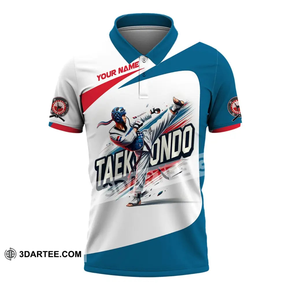 Man Shirt Custom Name Taekwondo Hoodie Polo Long Sleeve Gift For Lovers / S T-Shirt