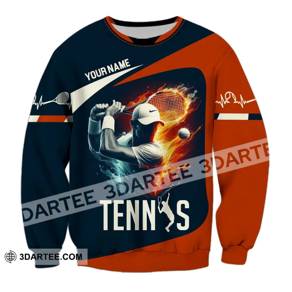 Man Shirt Custom Name Tennis Player Hoodie Polo Long Sleeve / S T-Shirt