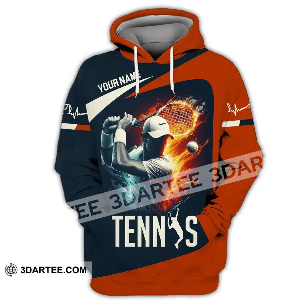 Man Shirt Custom Name Tennis Player Hoodie Polo Long Sleeve / S T-Shirt