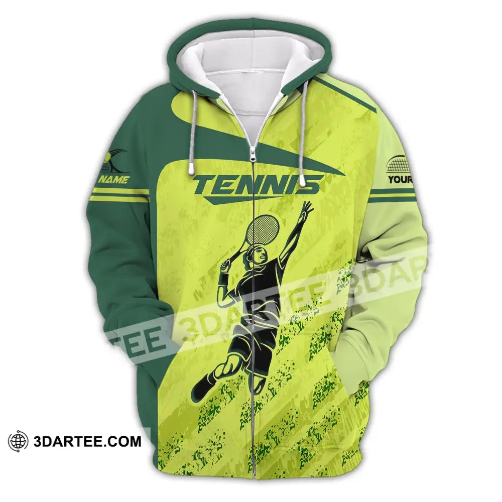 Man Shirt Custom Name Tennis T-Shirt For Club Gift Players Zipper Hoodie / S