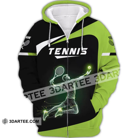 Man Shirt Custom Name Tennis T-Shirt For Team Gift Players Zipper Hoodie / S