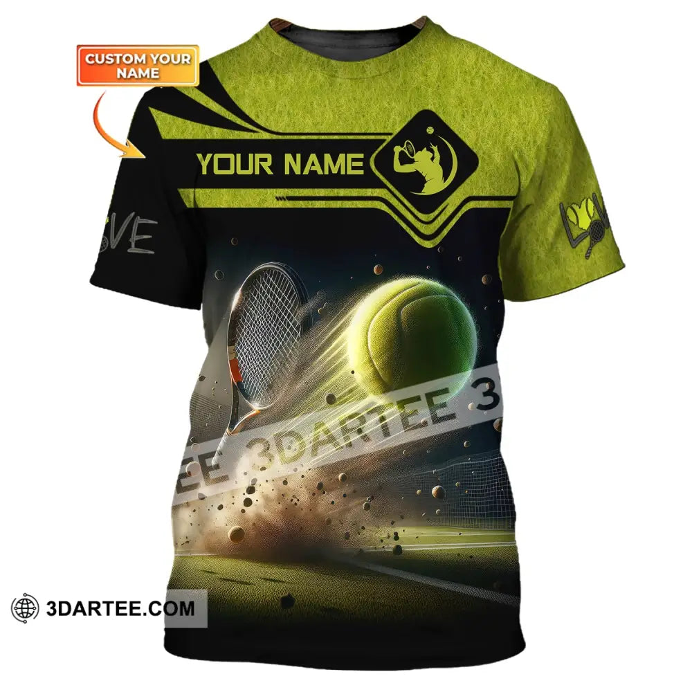 Man Shirt Custom Name Tennis T-Shirt Lover Gift Player Apparel