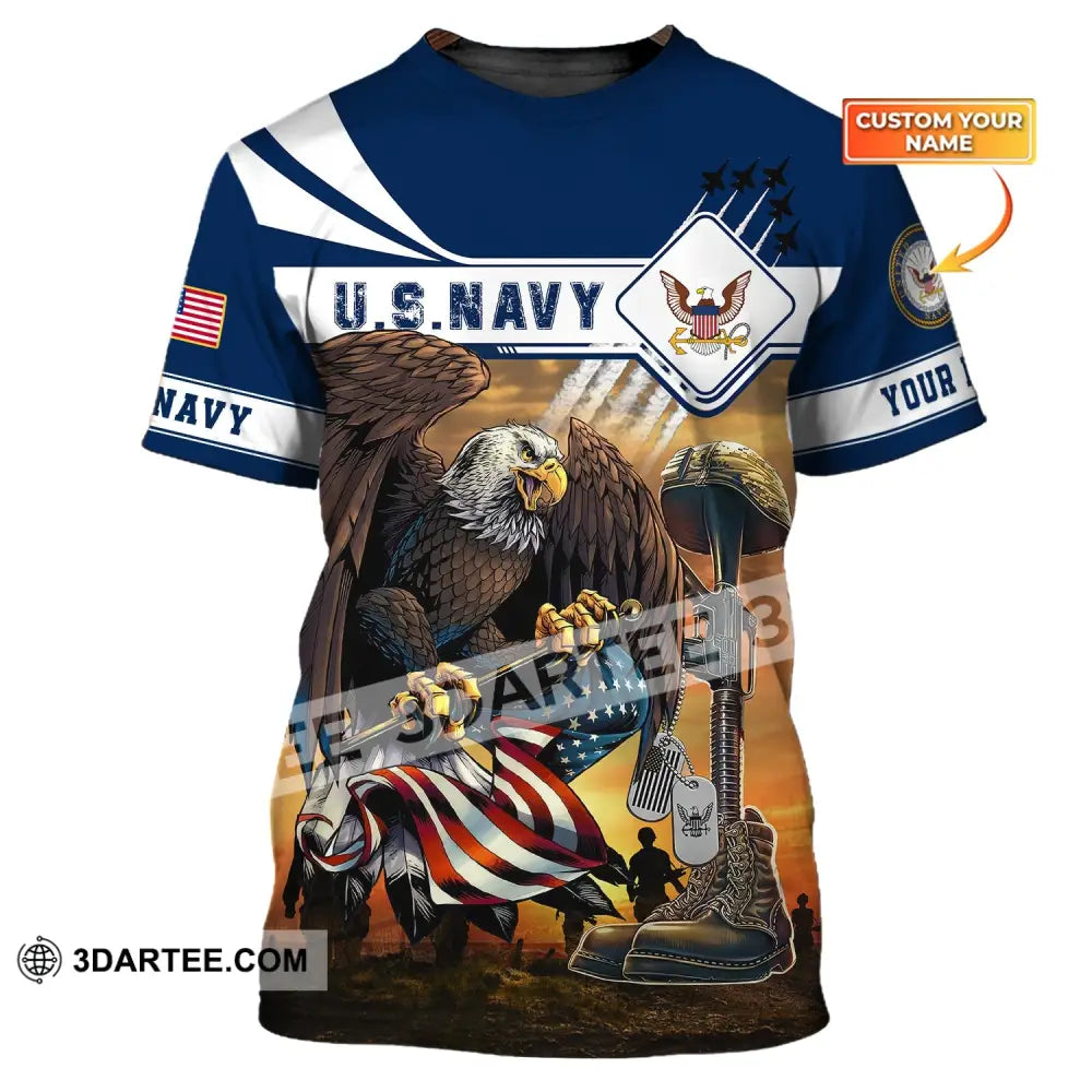 Man Shirt Custom Name U.s.navy United States Shirts Us Veteran T-Shirt / S