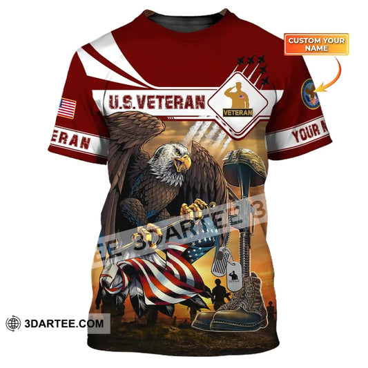 Man Shirt Custom Name U.s.veteran United States Shirts Us T-Shirt / S