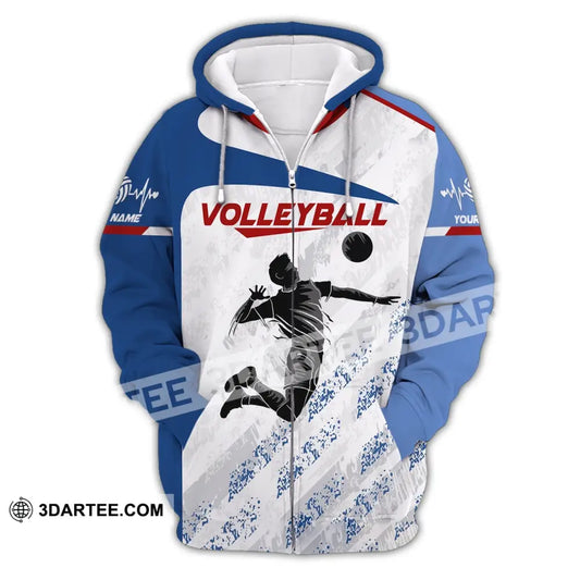 Man Shirt Custom Name Volleyball Gift For Players T-Shirt Club Zipper Hoodie / S