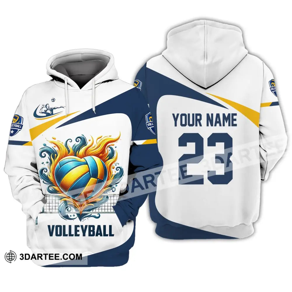 Man Shirt Custom Name Volleyball Player T-Shirt For Lover Team Uniform Hoodie / S T-Shirt