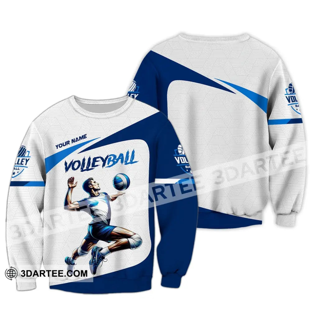 Man Shirt Custom Name Volleyball Player T-Shirt For Lover Team Uniform Long Sleeve / S T-Shirt