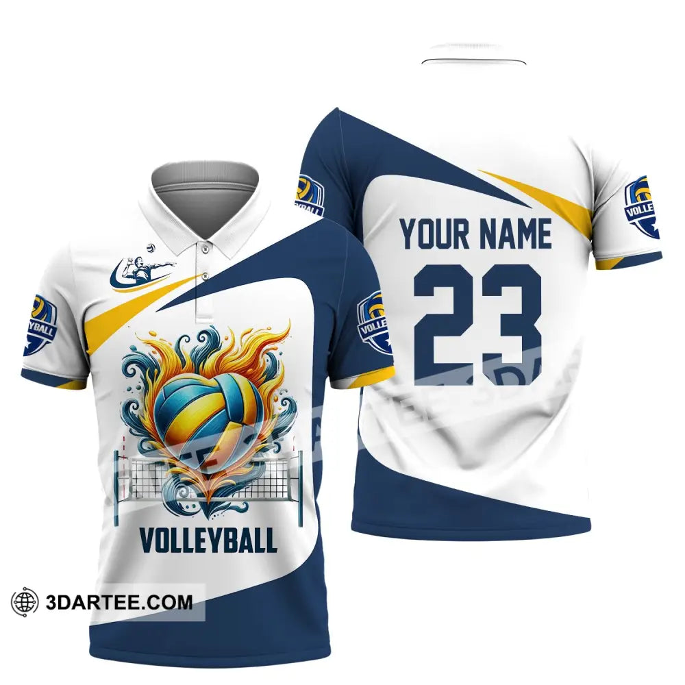 Man Shirt Custom Name Volleyball Player T-Shirt For Lover Team Uniform Polo / S T-Shirt