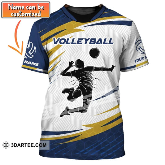 Man Shirt Custom Name Volleyball T-Shirt Gift For Player T-Shirt