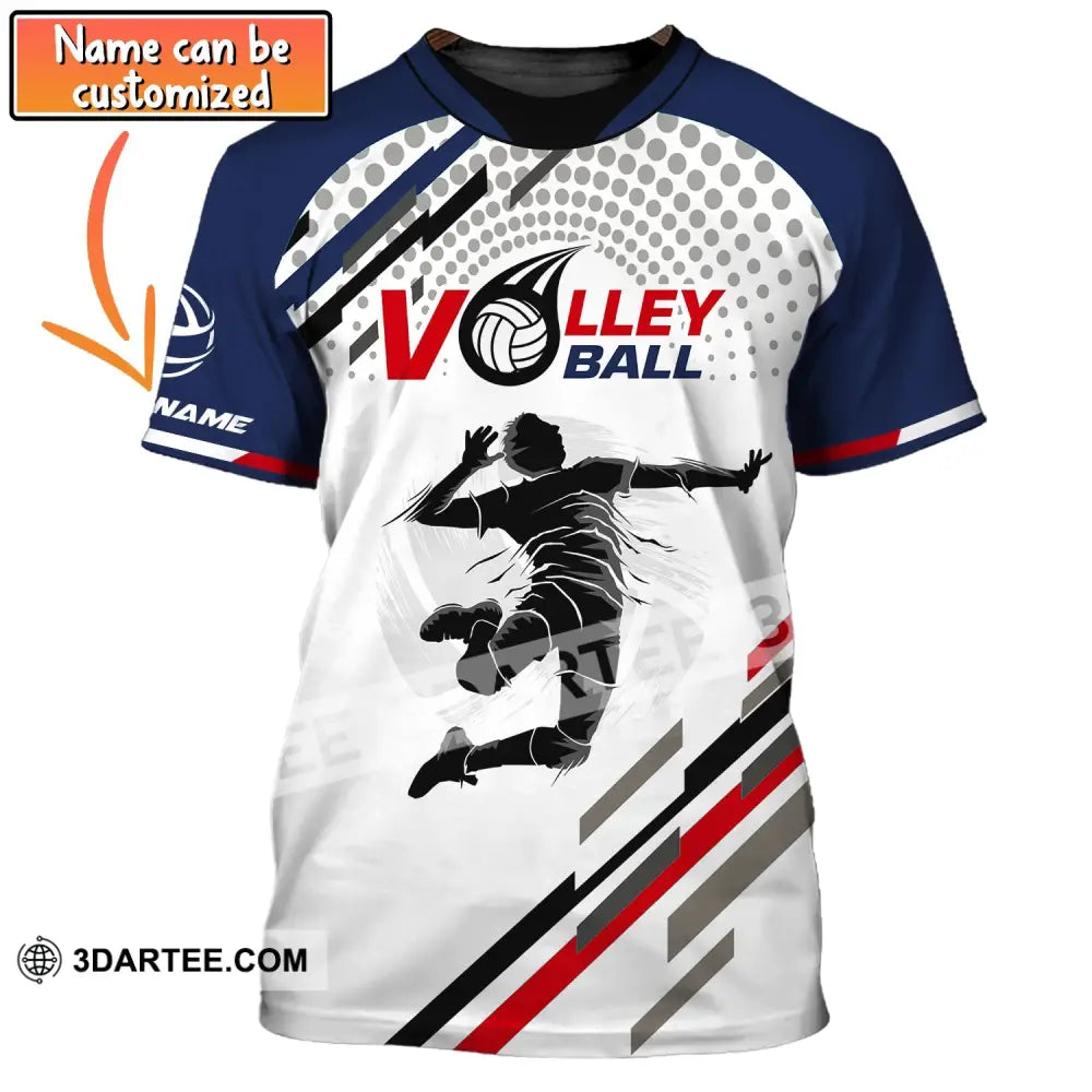 Man Shirt Custom Name Volleyball T-Shirt Gift For Player T-Shirt