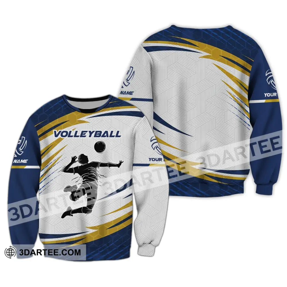 Man Shirt Custom Name Volleyball T-Shirt Gift For Player Long Sleeve / S T-Shirt