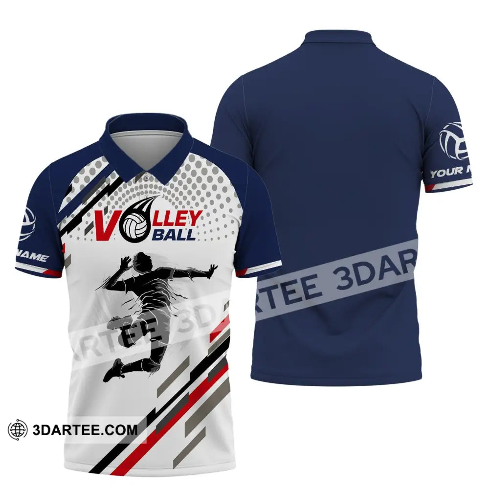 Man Shirt Custom Name Volleyball T-Shirt Gift For Player Polo / S T-Shirt