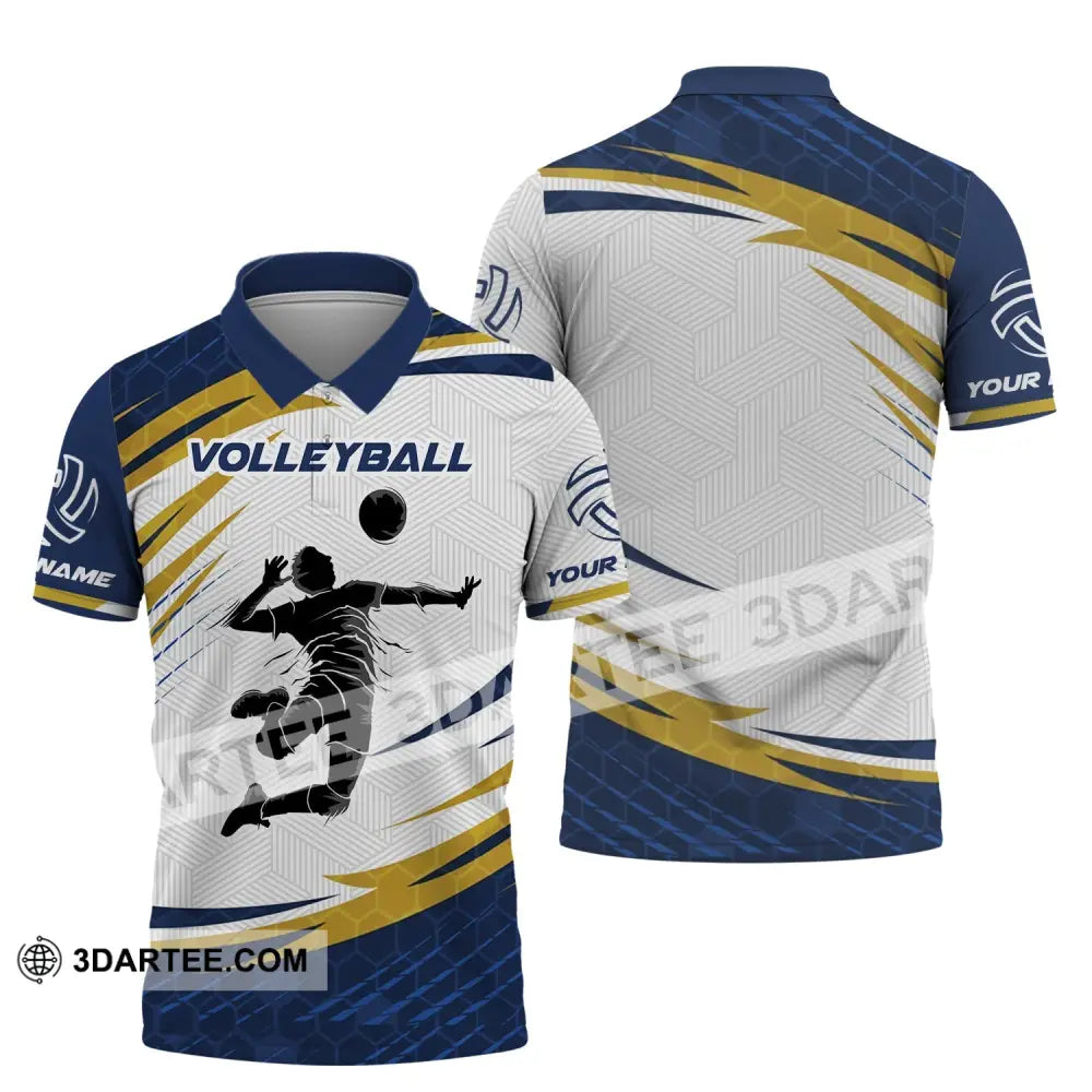 Man Shirt Custom Name Volleyball T-Shirt Gift For Player Polo / S T-Shirt