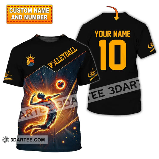 Man Shirt Custom Name Volleyball T-Shirt Hoodie Long Sleeve